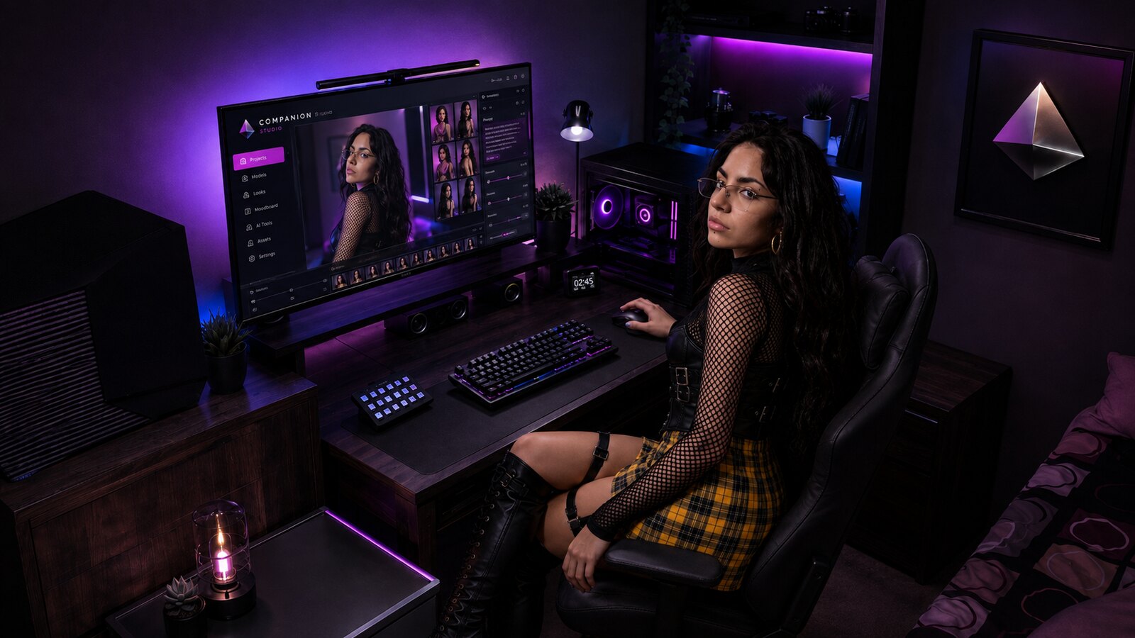 La Bardera en su setup creativo
